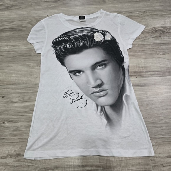 Elvis Presley Other - Elvis Presley Big Face Graphic Print White Shirt 2015 Youth XL